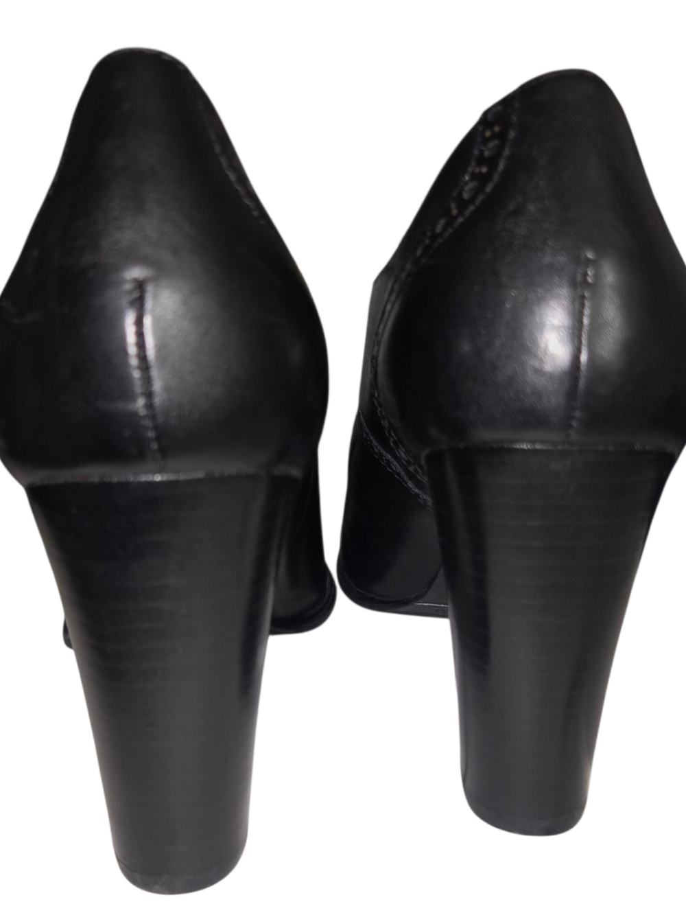 NWOT Franco Sarto Bridget Black Leather Heeled Oxfords 9.5 - Picture 7 of 9